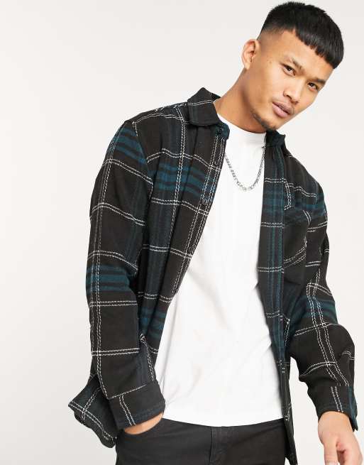 Pull&Bear – Niebieska koszula w kratę
