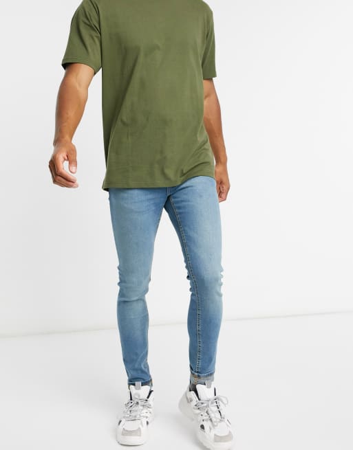 Pull&Bear – Niebieskie dopasowane jeansy