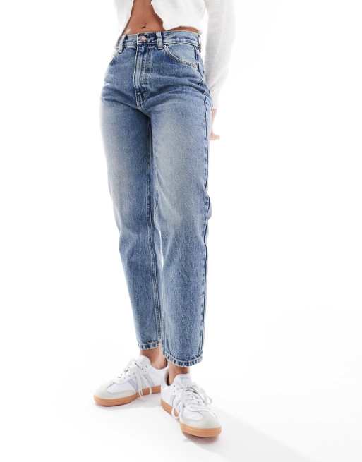 Pull&Bear – Niebieskie jeansy mom fit