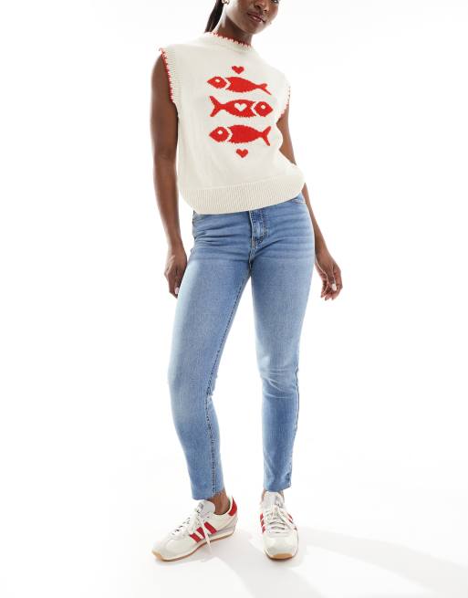 Pull&Bear – Niebieskie jeansy o obcisłym kroju z wysokim stanem