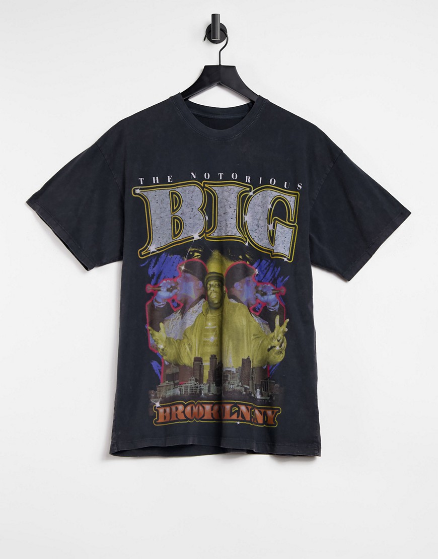 Pull & Bear Notorious Big t-shirt in black