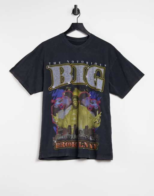 Pull Bear Notorious Big t shirt in black