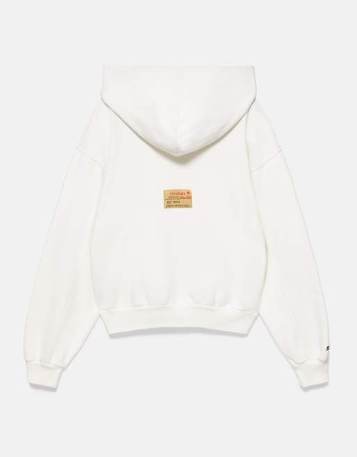 Pull&Bear Nyc graphic hoodie in gebroken wit, 7 van 7