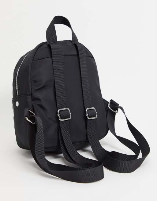 Pull Bear nylon backpack in black