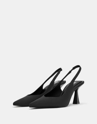 Pull&Bear Nylon-effect high-heel shoes 