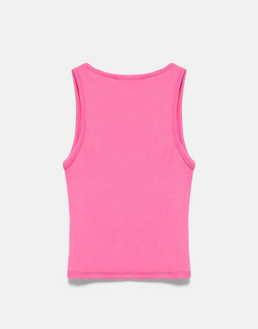Pull&Bear – Oberteil in Rosa mit Print, 7 von 7