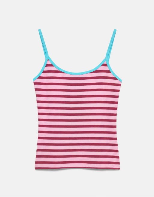 Pull&Bear – Oberteil in Rosa mit schmalen Trägern, 5 von 7