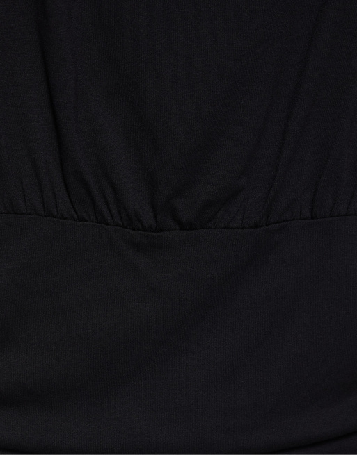 Pull&Bear Oberteil mit U-Boot-Ausschnitt und Bund in Schwarz, 7 von 7