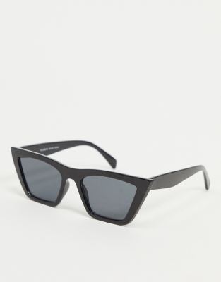 Pull&Bear - Occhiali da sole cat-eye angolari neri-Nero