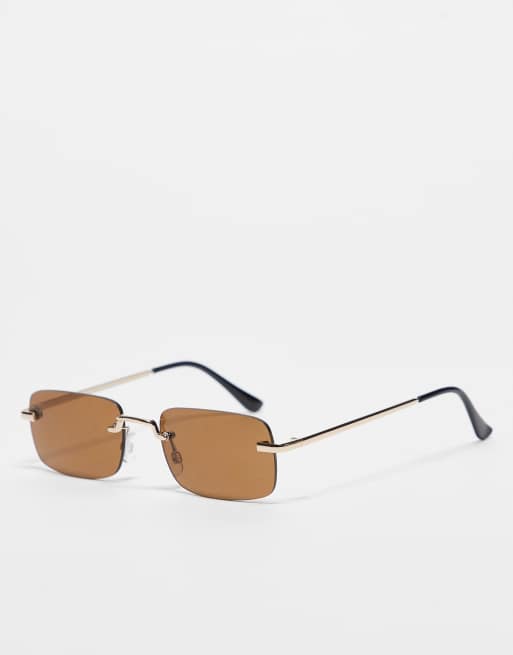 Pull&Bear - Occhiali da sole color oro rettangolari