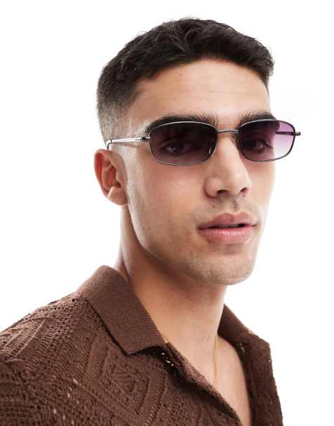 Pull&Bear - Occhiali da sole con montatura in metallo e lenti viola - view 1