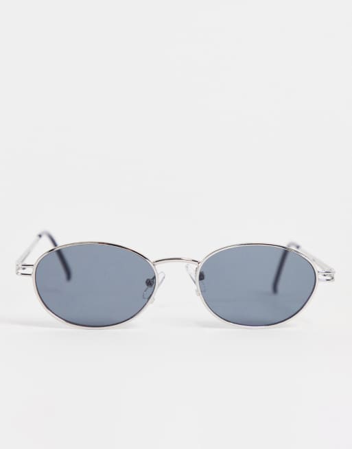 Pull&Bear - Occhiali da sole ovali in metallo argento