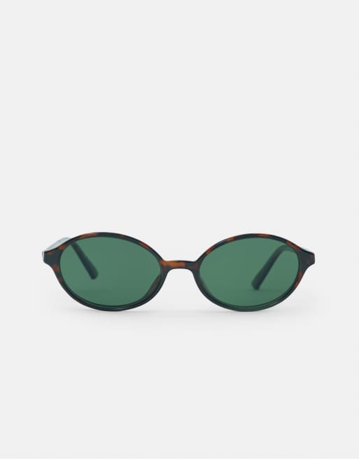 Pull&Bear - Occhiali da sole ovali marroni in resina, 3 di 5