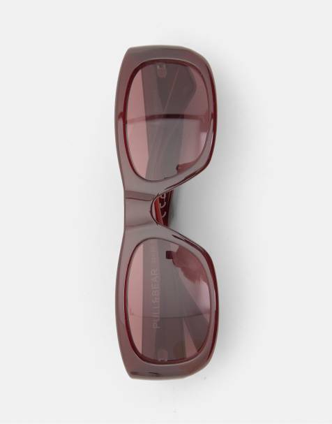 Pull&Bear - Occhiali da sole rosso granata con lenti rosse - view 1
