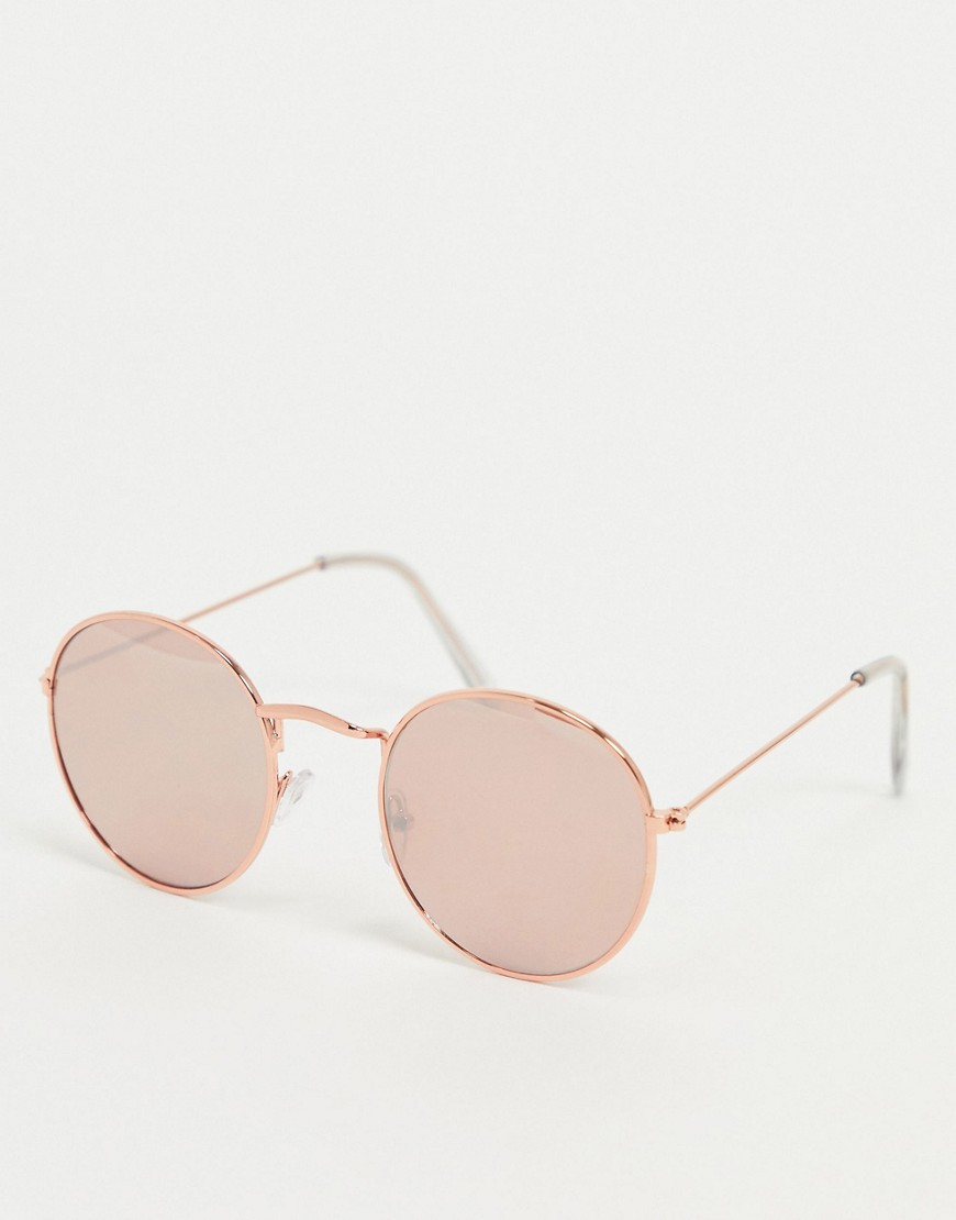 Pull&Bear - Occhiali da sole rotondi con montatura in metallo rosa