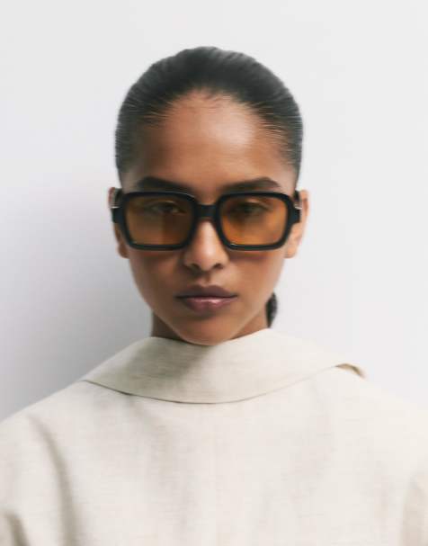 Pull&Bear - Occhiali marroni con lenti gialle - view 1