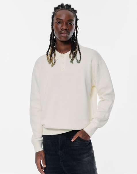 Pull&Bear - Offwhite og langærmet poloskjorte - view 1