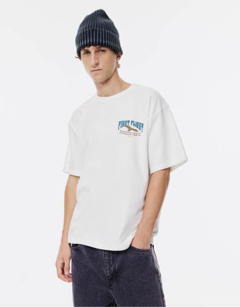 Pull&Bear - Offwhite T-shirt med ørkengrafik - view 1