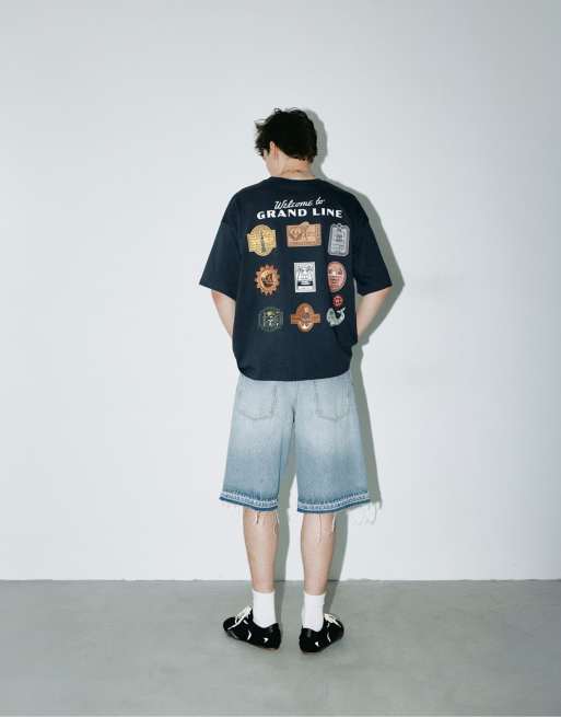 Pull&Bear One Piece grand line T-shirt i navy, 2 af 6