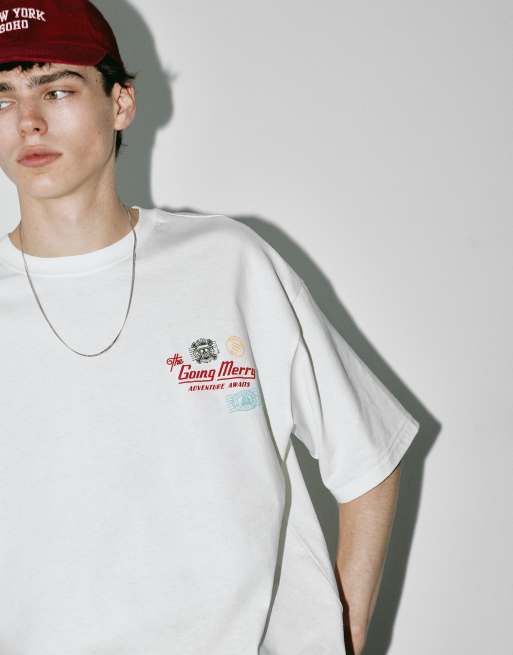 Pull&Bear One piece relaxed fit t-shirt in off white, 3 of 7