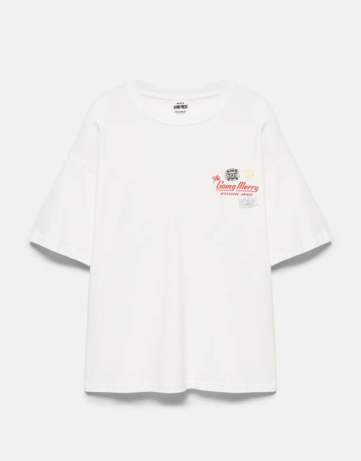 Pull&Bear One-Piece-T-Shirt in Wollweiß mit Relaxed Fit, 6 von 7