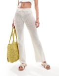 [Pull & Bear] Pull & Bear open knit crochet pants in ecru-White L Ecru