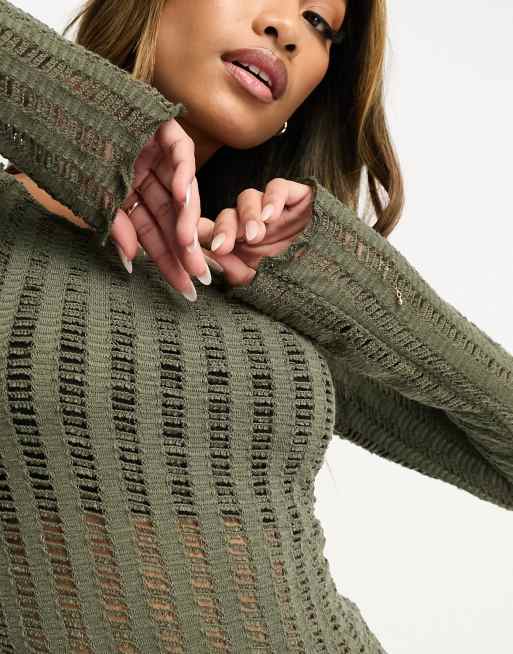 knee length dresses for ladies Percilla Ladder Knit Mini Dress