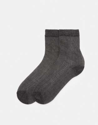 Pull&Bear – Openwork – Grå strumpor - view 1