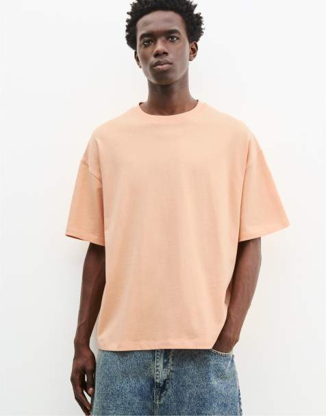 Pull&Bear – Orange t-shirt med boxig passform och korta ärmar - view 1