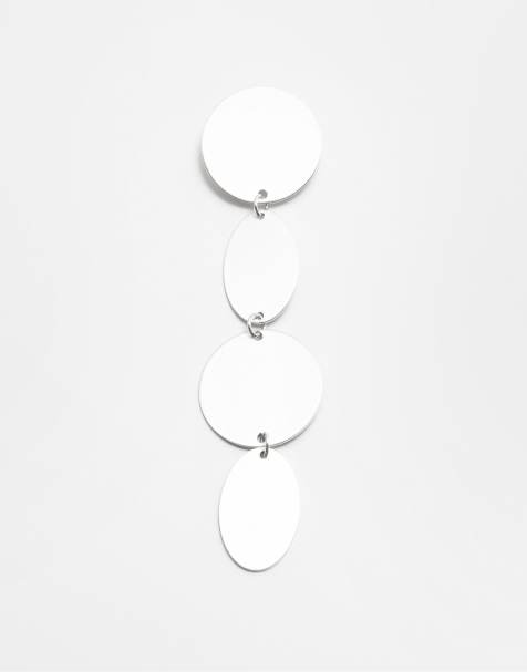 Pull&Bear - Orecchini argentati con pendenti ovali - view 1
