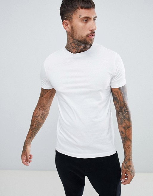 Pull&Bear Organic Cotton Basic T-Shirt In White | ASOS