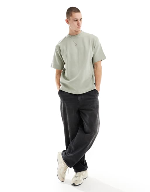 Pull&Bear – Ottoman – Blekblå t-shirt