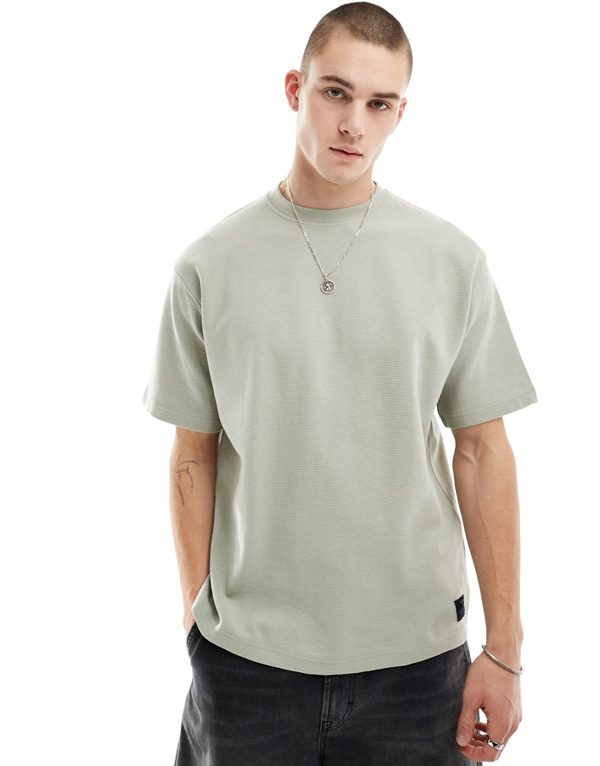 Pull & Bear ottoman t-shirt in washed blue