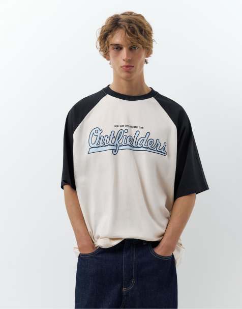 Pull&Bear Outfielders t-shirt in off white - view 1