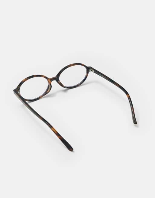 Pull&Bear Oval blue light filter glasses in brown, 5 of 5