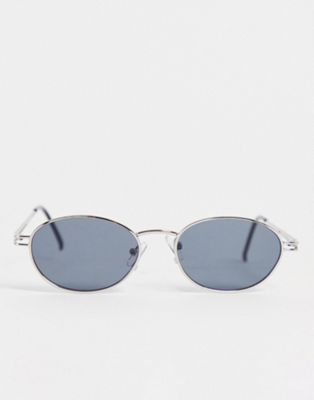 Pull&Bear oval metal sunglasses in silver