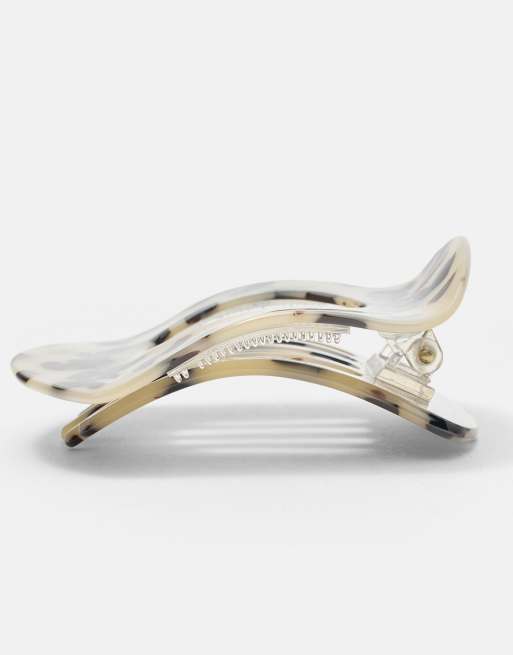 Pull&Bear Oval tortoiseshell-effect hair clip in brown, 4 of 5