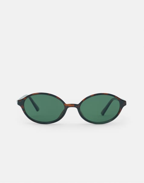 Pull&Bear - Ovale solbriller med brunt resin-stel - view 1