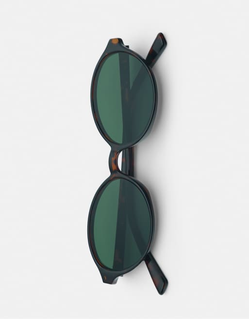 Pull&Bear – Ovale Sonnenbrille aus Kunstharz in Braun, 2 von 5