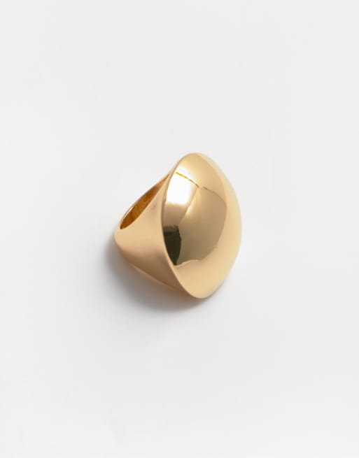 Pull&Bear – Ovaler Maxi-Ring in Goldoptik