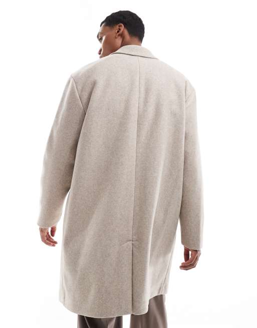 Pull&Bear overcoat in beige, 3 of 4