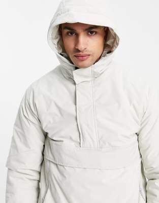 pull&bear overhead padded jacket in white