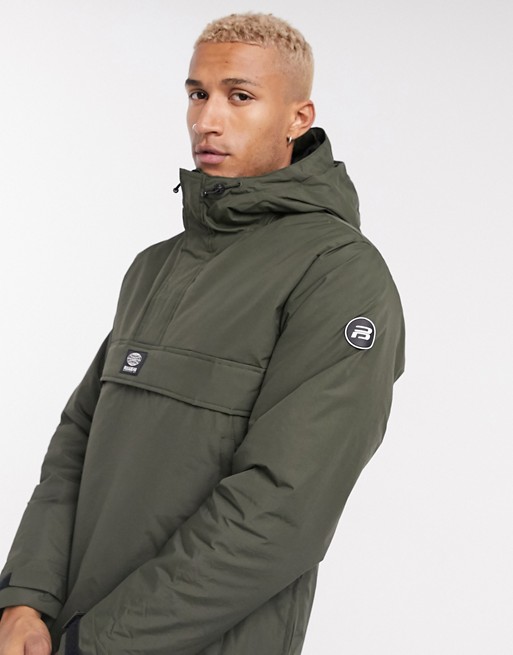 Pull&Bear overhead padded jacket in khaki