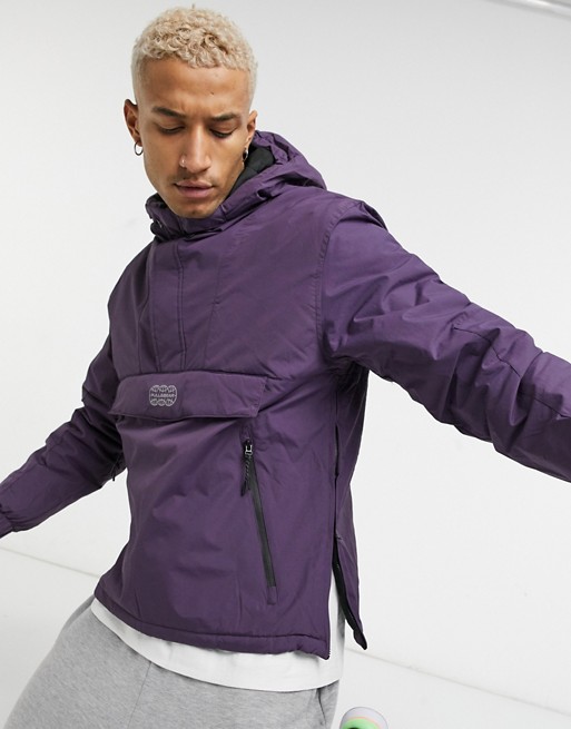 Pull&Bear overhead padded jacket in purple
