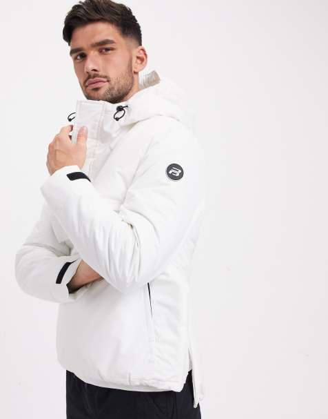 Pull&Bear overhead padded jacket in white