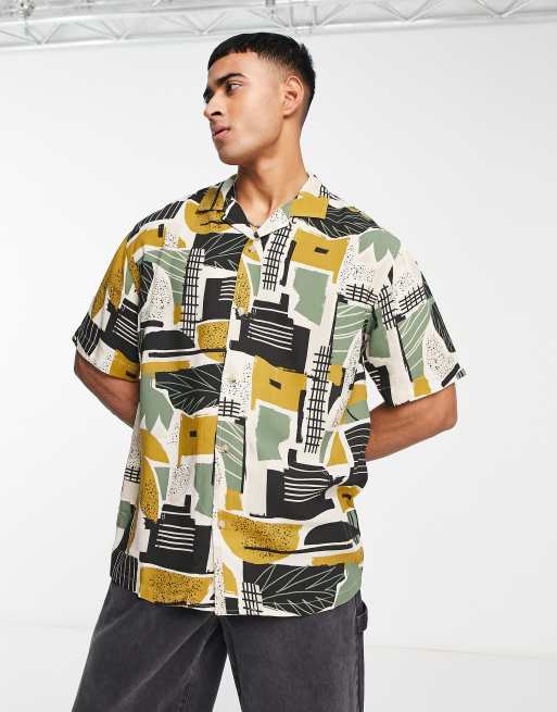 Pull&Bear - Overhemd met abstracte print in multi