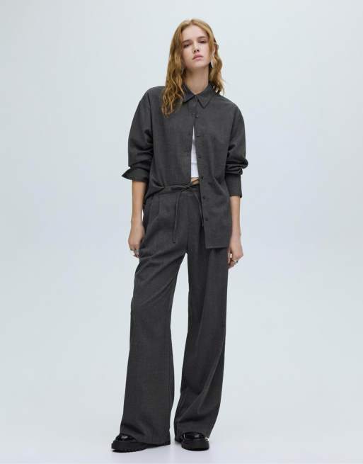 Pull&Bear - Overhemd met krijtstreep in grijs, 2 van 4