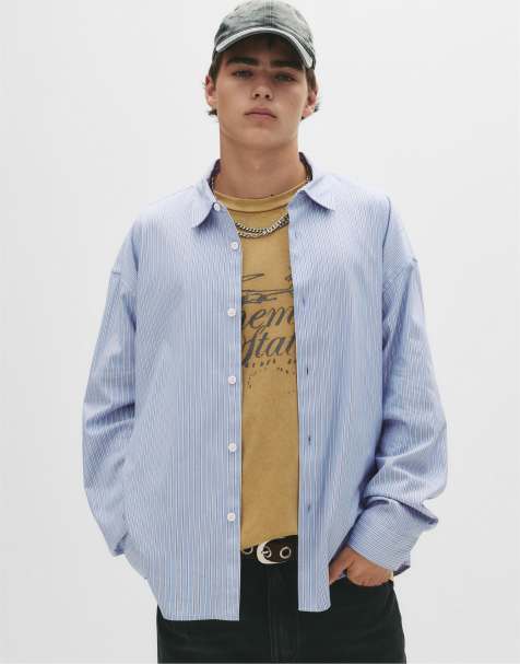Pull&Bear - Overhemd met lange mouwen in blauw - view 1