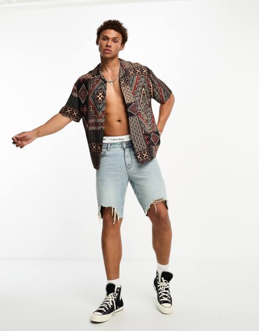 Pull&Bear - Overhemd met tapijtprint in multi