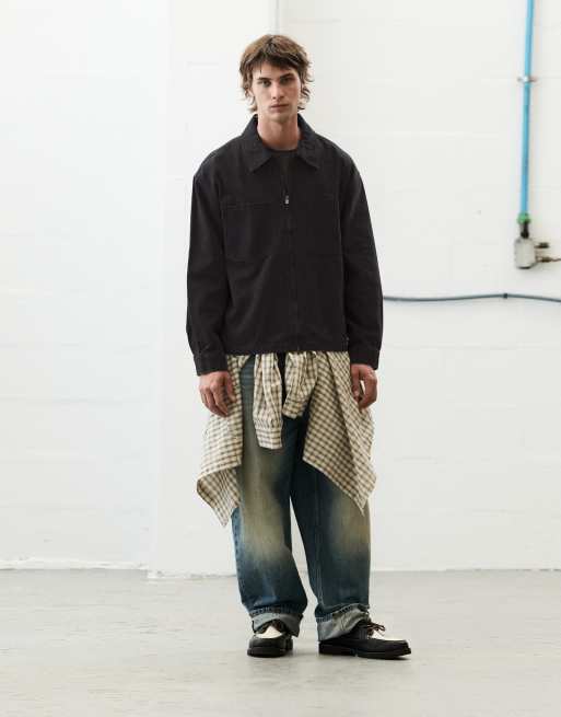 Pull&Bear overshirt con zip nero, 4 di 7